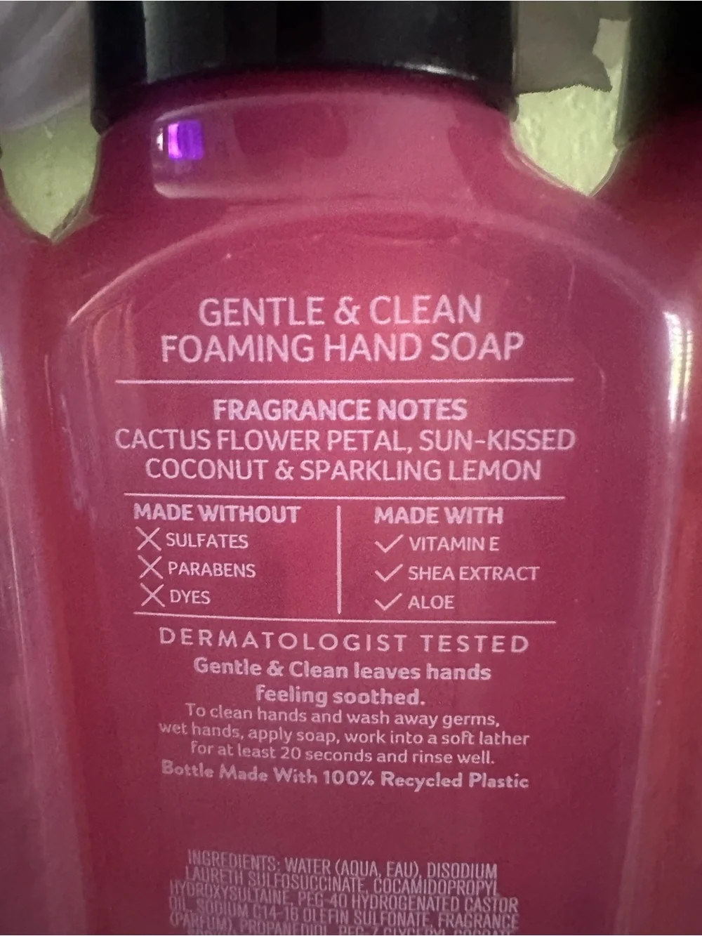 Bath & Body Works Cactus Blossom Foaming Hand Soap - Pink with Black Pump